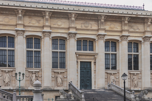 Paris, France, 2023.07.30: High angle view of Paris Courthouse (Palais de justice)