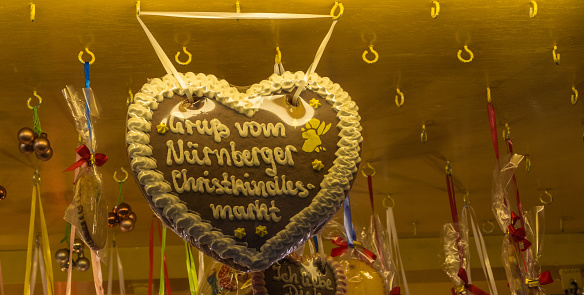 German Gingerbread Hearts on Christmas Markets