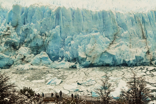 Photograph taken in winter at the Perito Moreno Glacier located in Los Glaciares National Park in the province of Santa Cruz, Argentina.