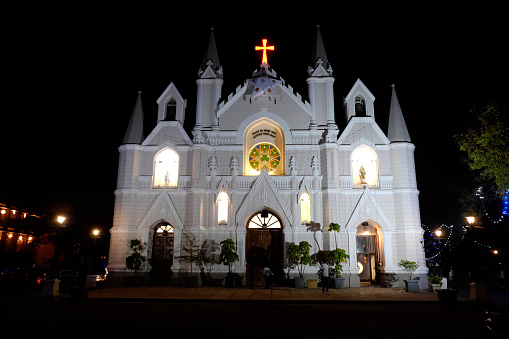Pune, Maharashtra, India. December 25, 2023. St. Patrick's Church Cathedral during Christmas.