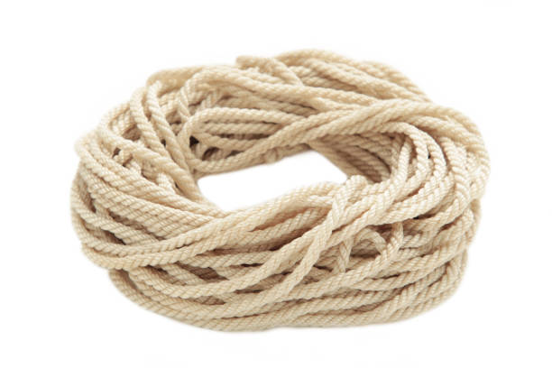 Twisted rope isolated on white background.