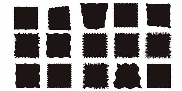 jagged rectangle in black color vector