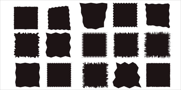 jagged rectangle in black color vector jagged rectangle in black color vector serrated stock illustrations