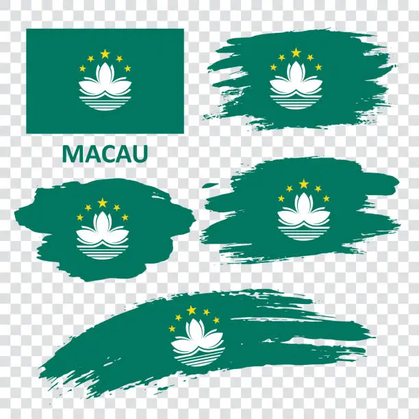 Vector illustration of Set of vector flags of Macau