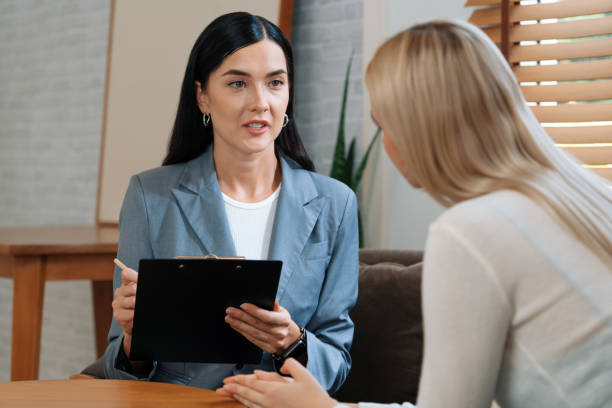 istock Psychological consultation, patient seeking help from expertise. Blithe 1912627804