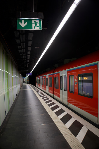 Frankfurt am Main, Germany, January 05, 2024, Train Platform in Frankfurt Train Station.