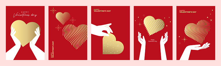 Vector illustrations of greeting card template, background for Valentine‘s day, love message, social media post, web banner.