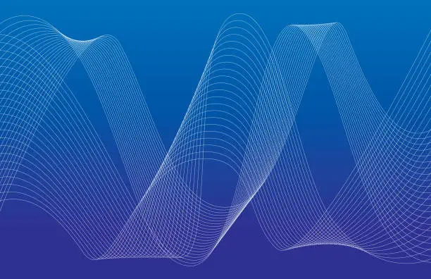 Vector illustration of Curved Lines Wave Background