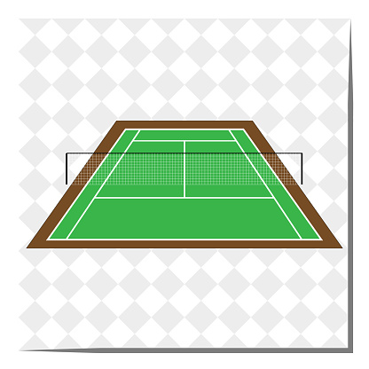 Icon, illustration of a tennis court in a minimalist style. For universal use in design.