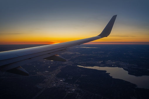 View from airplane window - Denver, Colorado - USA