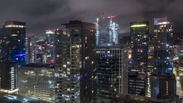 Seattle Cityscape at Night Time Lapse