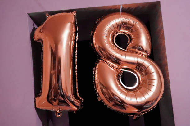 istock Eighteen number, birthday balloons 1912865519