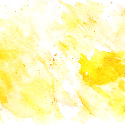 watercolor background, bright yellow, with the effect of splashes and smudges, on a white background
