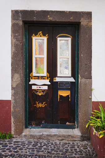 Old Weathered  Door in Funchal, Madeira Island, Portugal.
