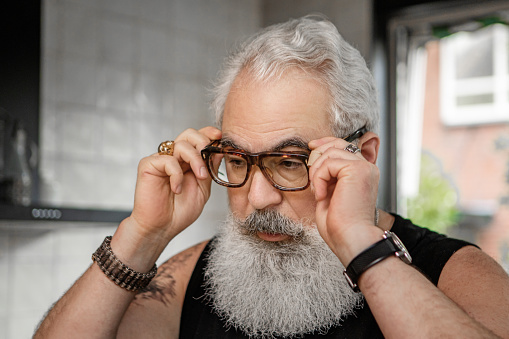 Portrait of a senior man wearing glasses
