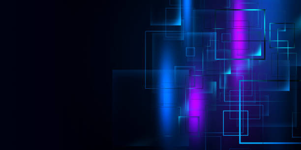 istock Blue layout futuristic brochures, flyers, placards. Contemporary science and digital technology concept. Template for brochure or cover with hi-tech elements background 1912951440