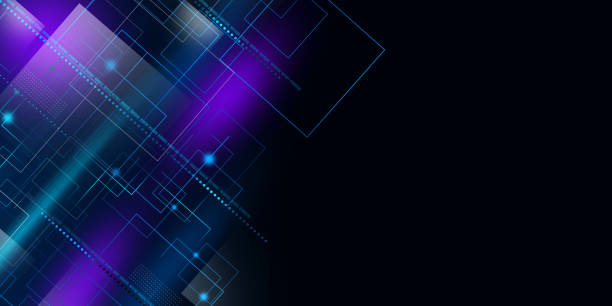 istock Blue layout futuristic brochures, flyers, placards. Contemporary science and digital technology concept. Template for brochure or cover with hi-tech elements background 1912951441