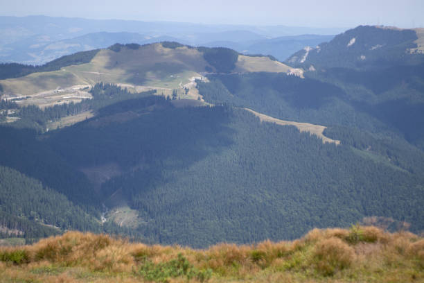 Mountain landscape, sunny day Romania view