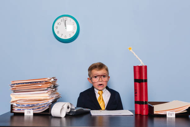 Little Tax Man Working against Deadline