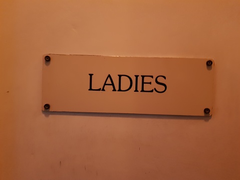 Ladies toilet sign, Perth and Kinross, Scotland, England, UK