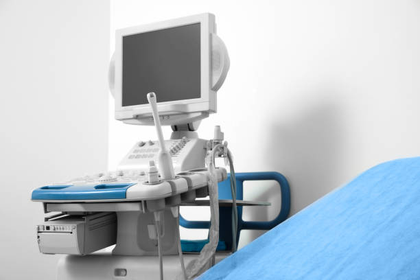 Ultrasound machine and examination table in hospital