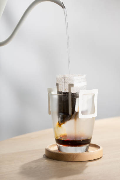 istock Brewing coffee through pre-made paper filters. 1913235819