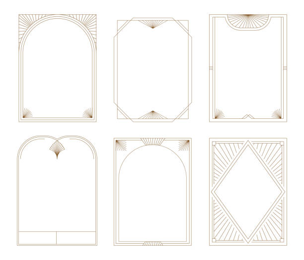 kuvapankkikuvitukset aiheesta art deco frames minimalist collection. elegant luxury borders and frames, vector templates design - candle borders