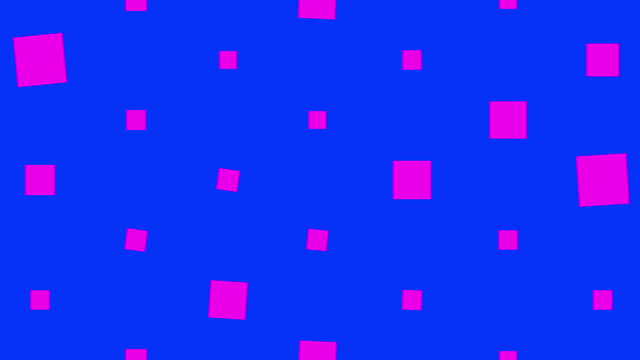 Abstract Purple Squares on Blue Background