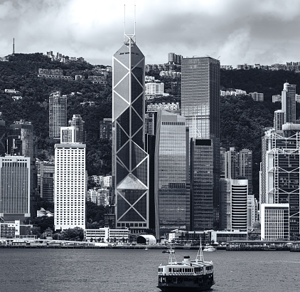 Hong Kong Cityscape with black and white