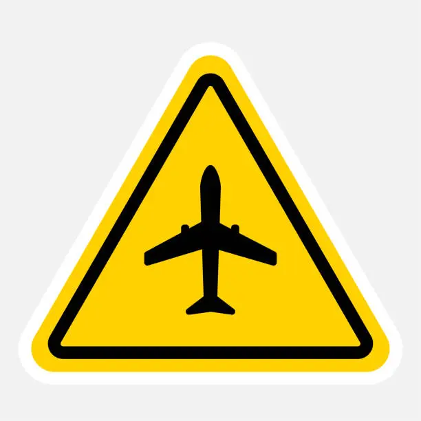 Vector illustration of Airport ahead sign