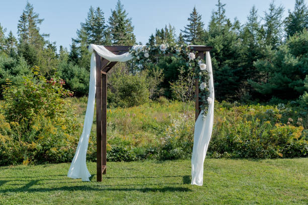 A Wooden Wedding Ceremony Trellis