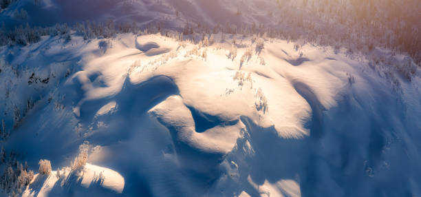 ośnieżony szczyt góry. kanadyjski zimowy krajobraz natura tło - cliff mountain winter snow zdjęcia i obrazy z banku zdjęć