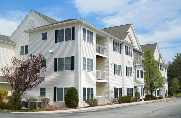 istock Close up on modern apartment building 1913423883