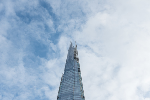 London, United Kingdom - 16 November 2017: The Shard,Modern Skyscraper with sky background in London, United Kingdom