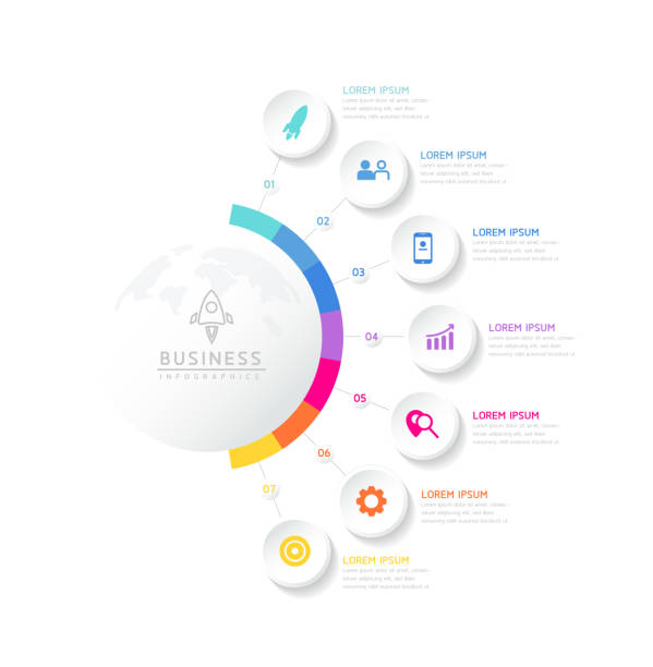 illustrations, cliparts, dessins animés et icônes de vector business presentation connecting steps infographic template - 2532