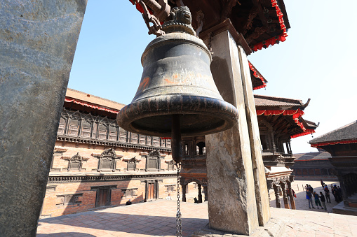 Taleju bell in Bhaktapur Durbar Square, the bell is rung during the worship of the goddess taleju