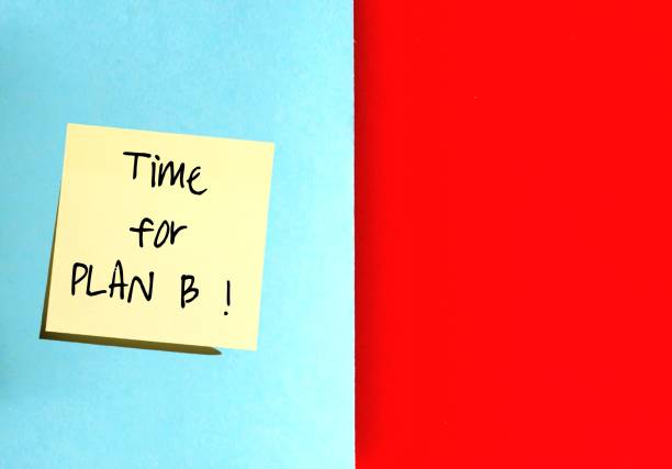 istock on red background, paper with text written Time for PLAN B , concept of strategy or plan to be implemented if original one unsuccessful - alternative plan of action for use if the original fail 1913826686