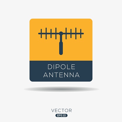 Dipole antenna Icon, Vector sign.