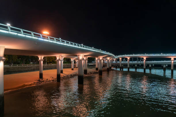 istock The lights of the circular overpass at night 1913936857