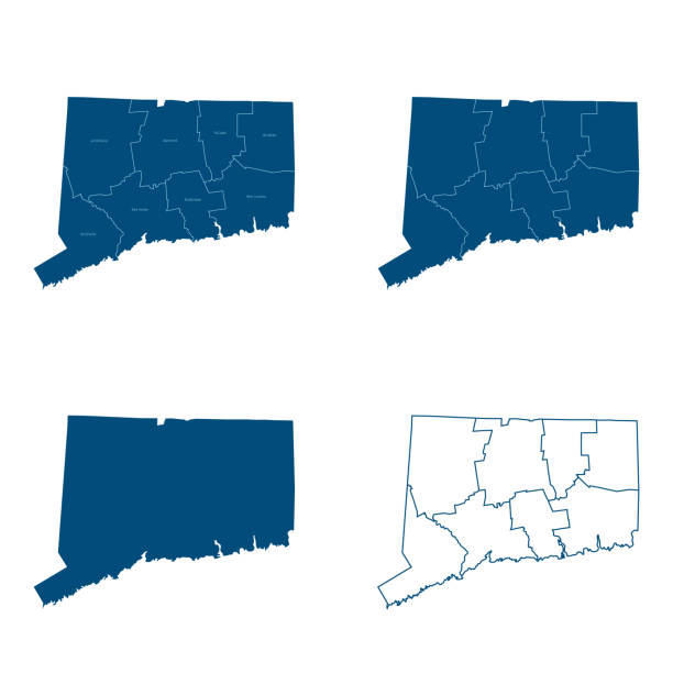 connecticut map - map cartography connecticut drawing点のイラスト素材／クリップアート素材／マンガ素材／アイコン素材