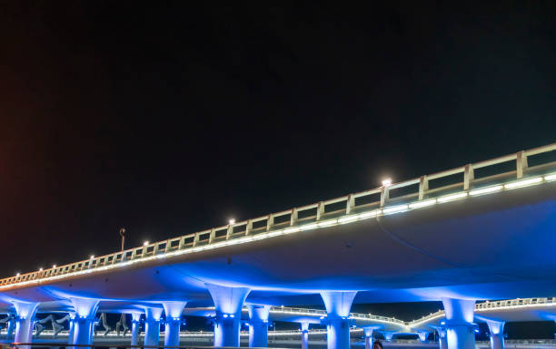 istock The lights of the circular overpass at night 1913941107
