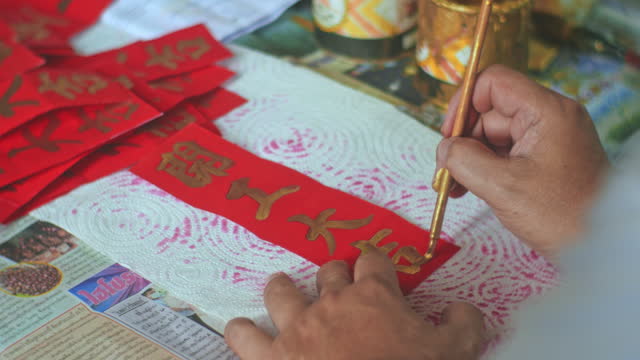 Writing traditional Chinese calligraphy