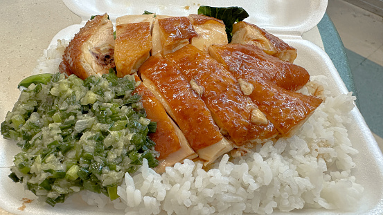 roast duck over the rice in Hong Kong