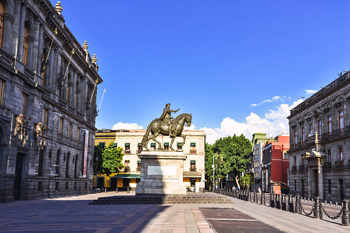 Manuel Tolsa square in Mexico city downtown and the sculpture know as \