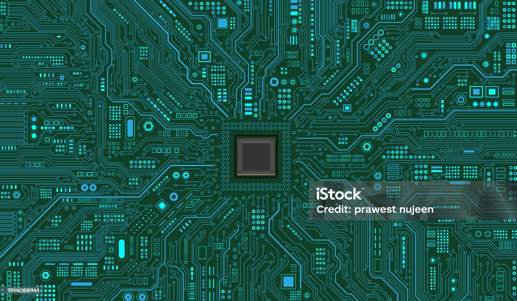Cpu Chip On Motherboard Central Computer Processors Cpu Concept Quantum ...