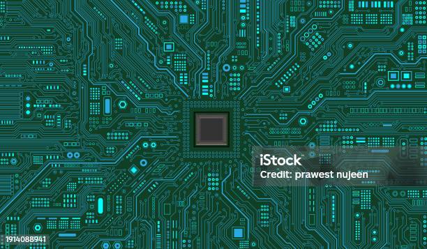 Cpu Chip On Motherboard Central Computer Processors Cpu Concept Quantum ...
