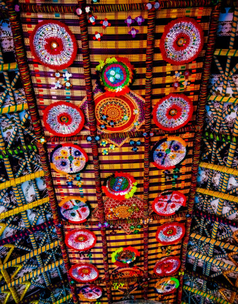 istock Traditional art craft colorful ceiling design room interior decoration ceilingview Sindhi Pakistani cultural art roofinterior details Sindh conception plafond, diseno techo, projeto deteto, image photo 1914092283