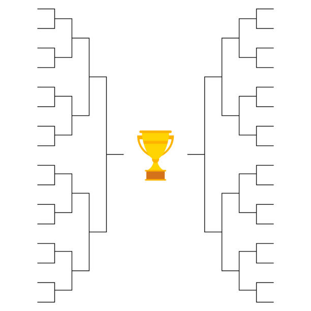 istock Set of Bracket sport tournament, blank elimination event sign, playoff match vector illustration 1914123264