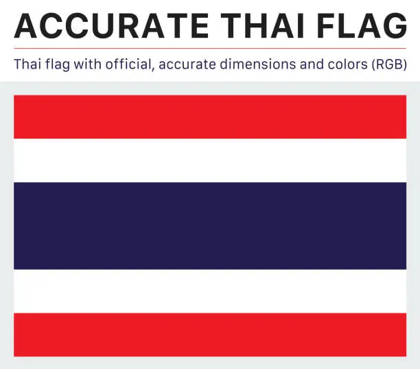 Vector illustration of Thai Flag (Official RGB Colors, Official Specifications)