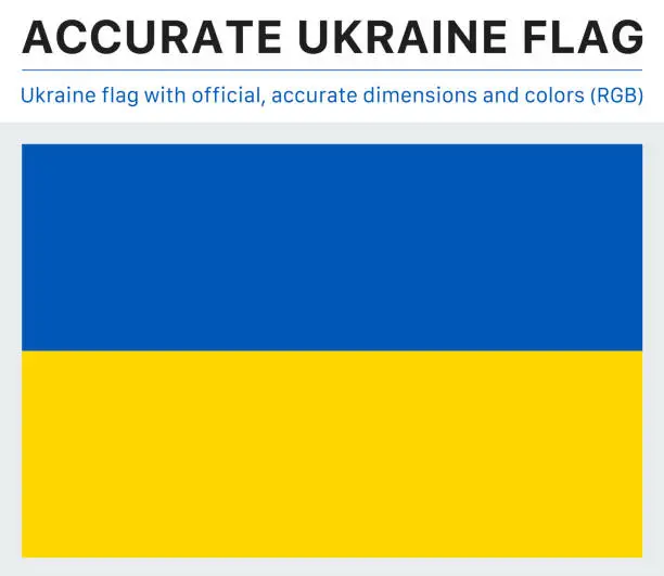 Vector illustration of Ukraine Flag (Official RGB Colors, Official Specifications)